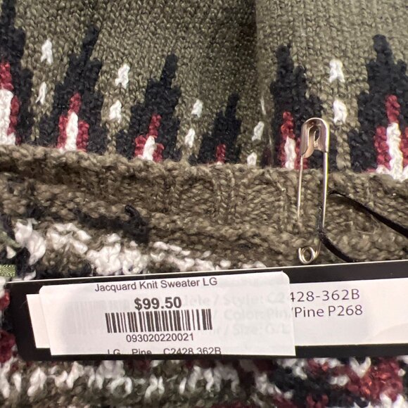 CHARLIE B Jacquard knit sweater Green Women L $99 - Picture 4 of 5